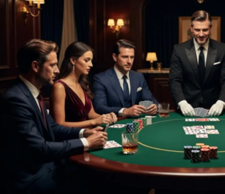 Elegancki wieczór pokerowy w luksusowej oprawie świetlnej